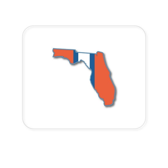 DistinctInk Mouse Pad - 1/4" Foam Rubber - Orange & Blue State of Florida