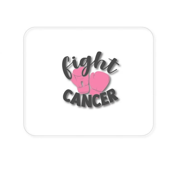 DistinctInk Mouse Pad - 1/4" Foam Rubber - Pink Ribbon Cancer - Fight Boxing Gloves
