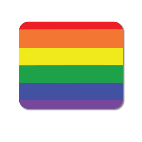 DistinctInk Mouse Pad - 1/4" Foam Rubber - Rainbow Stripes Gay Pride
