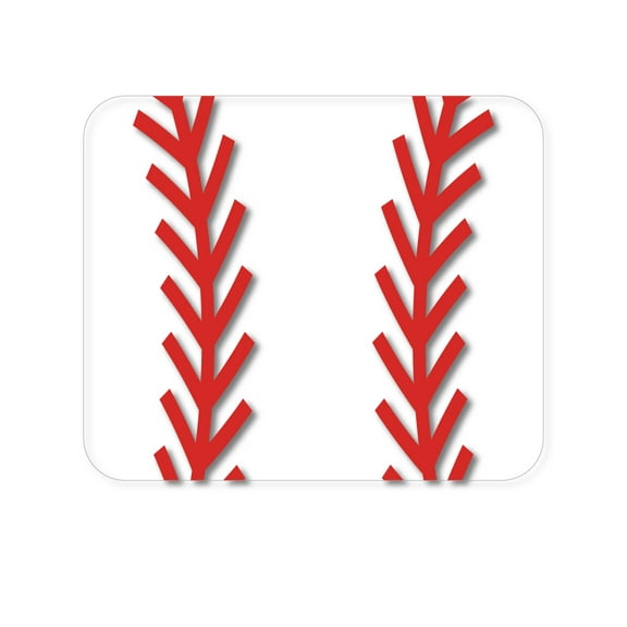 DistinctInk Mouse Pad - Red Baseball Stitching - 1/4 inch Foam Rubber, Non-Slip