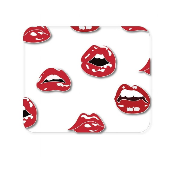 DistinctInk Mouse Pad - 1/4" Foam Rubber - Red Lips