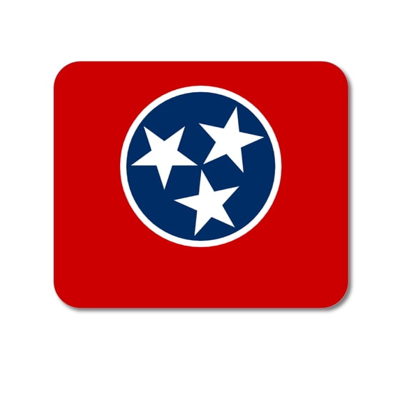 DistinctInk Mouse Pad - 1/4" Foam Rubber - Tennessee State Flag