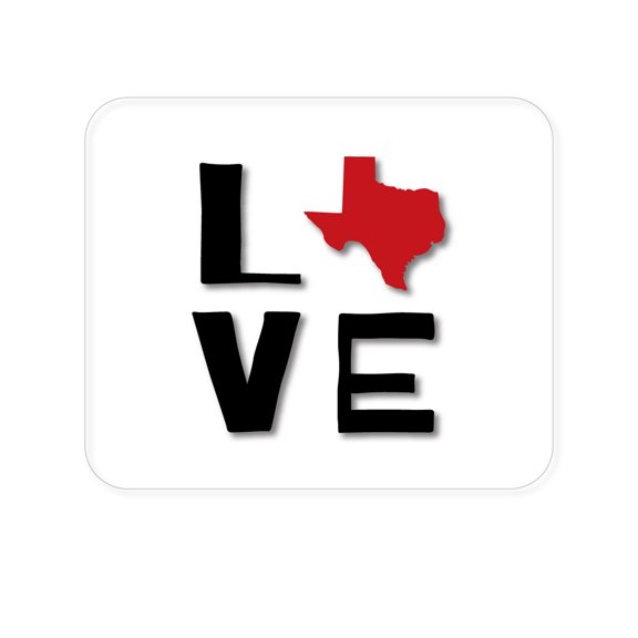 DistinctInk Mouse Pad - 1/4" Foam Rubber - Texas - Love Black & Red
