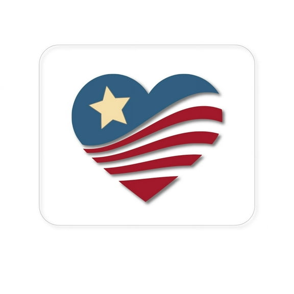 DistinctInk Mouse Pad - 1/4" Foam Rubber - USA Heart Flag Single Star