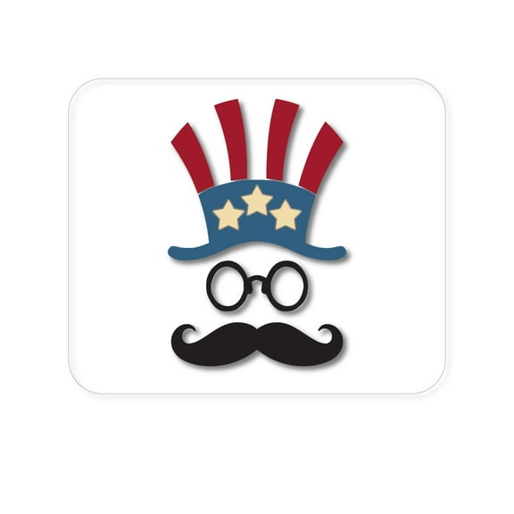 DistinctInk Mouse Pad - 1/4" Foam Rubber - Uncle Sam Cartoon USA Patriotic