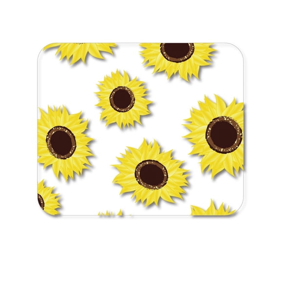 DistinctInk Mouse Pad - Yellow Sunflowers - 1/4 inch Foam Rubber, Non-Slip
