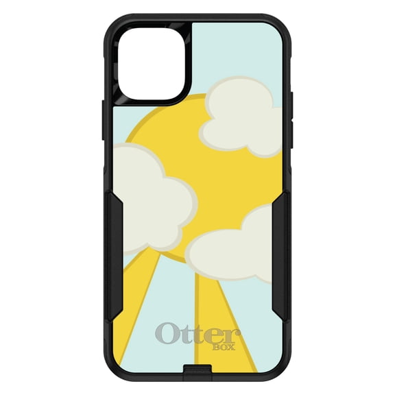 DistinctInk OtterBox Commuter Custom Case for Apple iPhone 15 Pro (6.1" Screen) - Blue Yellow Sun Sky Clouds - Slim Profile Design