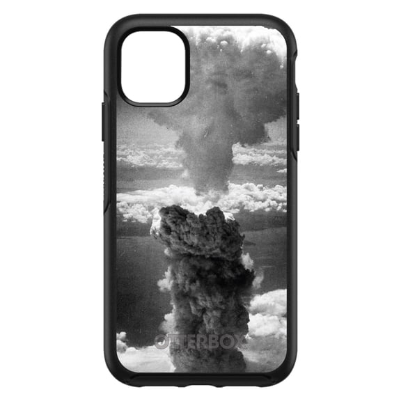 DistinctInk OtterBox Symmetry Custom Case for Apple iPhone 15 Pro Max (6.7" Screen) - Nuclear Mushroom Cloud - Raised Bezel Screen Guard