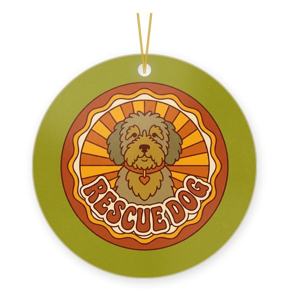 DistinctInk Rescue Dog Parent Ornament Gift for Adopted Pet Lover