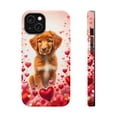 thumbnail image 1 of DistinctInk MagSafe Tough Case for Apple iPhone 13 Mini (5.4" Screen) - Valentine's Day Nova Scotia Duck Tolling Retriever Puppy - Wireless Charging Compatible, 1 of 6