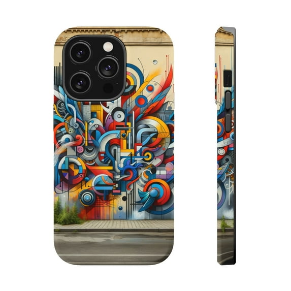 DistinctInk MagSafe Tough Case for Apple iPhone 13 Pro Max (6.7" Screen) - Colorful Streets: A Vibrant Expression of Urban Art - Raised Bezel Screen Guard