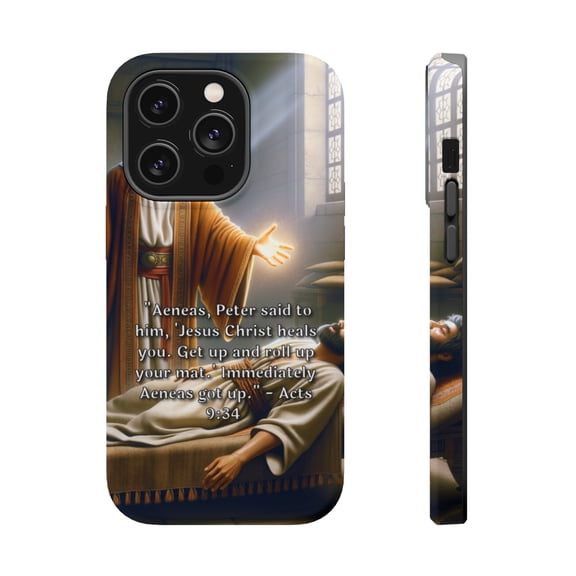 DistinctInk MagSafe Tough Case for Apple iPhone 14 Pro (6.1" Screen) - Jesus' Miraculous Power Demonstrated - Lightweight Grip