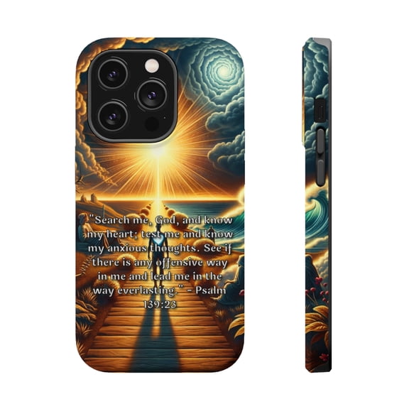 DistinctInk MagSafe Tough Case for Apple iPhone 14 Pro (6.1" Screen) - A Prayer for Self-Reflection and Guidance - Wireless Charging Compatible