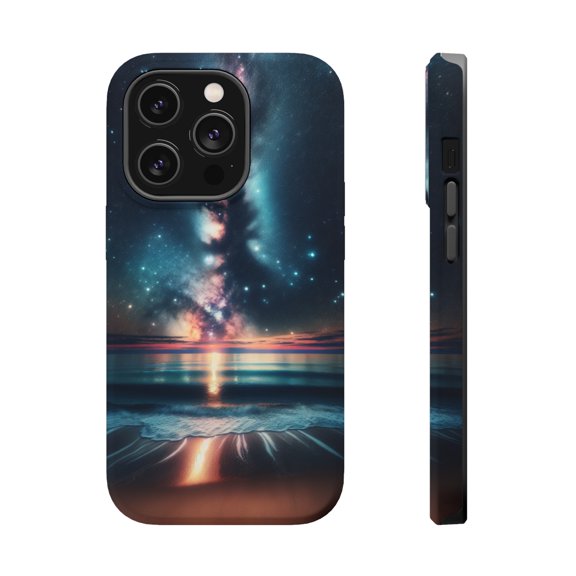 DistinctInk MagSafe Tough Case for Apple iPhone 15 Pro Max (6.7" Screen) - Awe-Inspiring Starry Night: Capturing Celestial Beauty - Wireless Charging Compatible