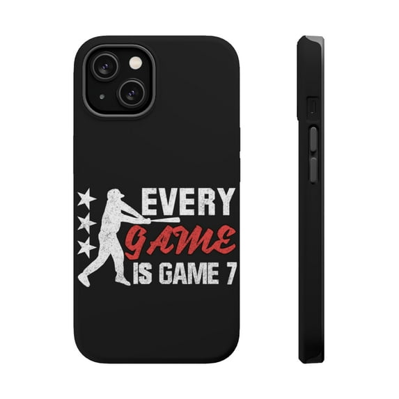 DistinctInk Tough Case for Apple iPhone 13 (6.1" Screen), Compatible with MagSafe Charging - Baseball Every Game is Game 7