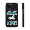 thumbnail image 1 of DistinctInk Tough Case for Apple iPhone 13 (6.1" Screen), Compatible with MagSafe Charging - Don't Need Night - Perfectly Capable Horse, 1 of 6