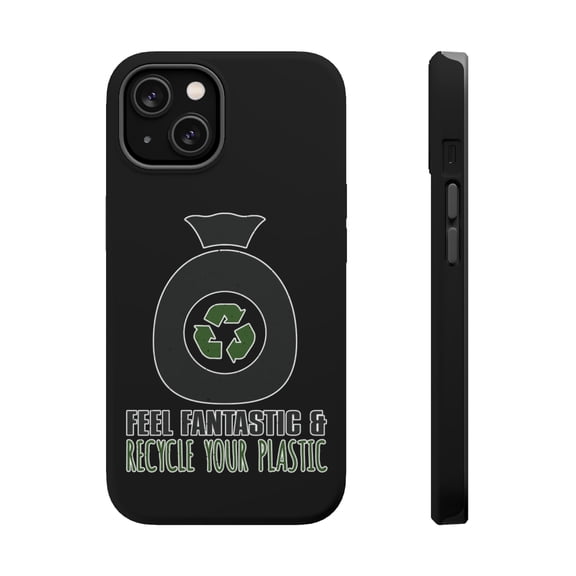 DistinctInk MagSafe Tough Case for Apple iPhone 13 (6.1" Screen) - Feel Fantastic Recycle Plastic - Lightweight Grip