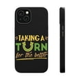 thumbnail image 1 of DistinctInk MagSafe Tough Case for Apple iPhone 13 (6.1" Screen) - Turn For Better - Tempered Glass Back, 1 of 6
