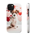 thumbnail image 1 of DistinctInk Tough Case for Apple iPhone 13 (6.1" Screen), Compatible with MagSafe Charging - Valentine's Day Russell Terrier, 1 of 6