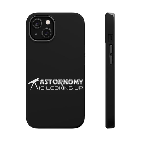 DistinctInk Tough Case for Apple iPhone 13 MINI (5.4" Screen), Compatible with MagSafe Charging - Astronomy is Looking Up