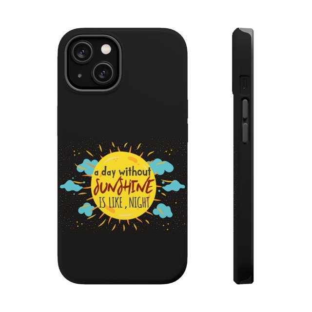 DistinctInk Tough Case for Apple iPhone 13 MINI (5.4" Screen), Compatible with MagSafe Charging - Day Without Sunshine Night