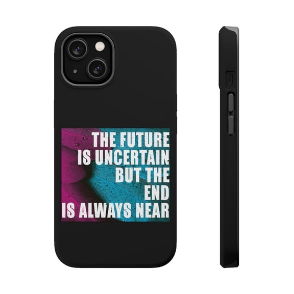 DistinctInk Tough Case for Apple iPhone 13 MINI (5.4" Screen), Compatible with MagSafe Charging - Future Uncertain End Always Near