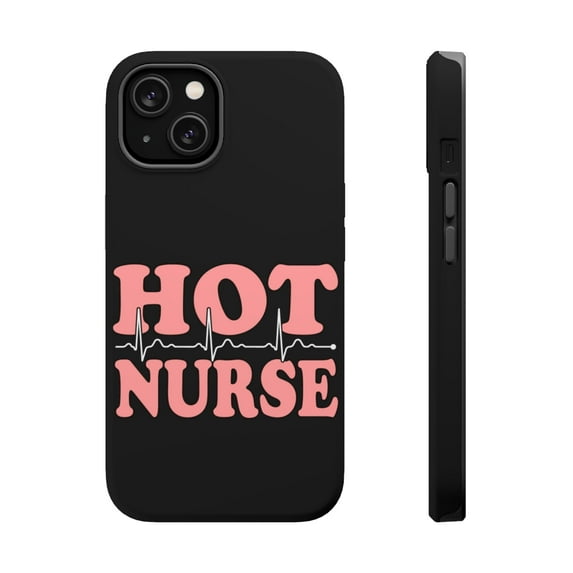 DistinctInk Tough Case for Apple iPhone 13 MINI (5.4" Screen), Compatible with MagSafe Charging - Hot Nurse