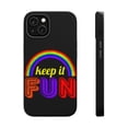 thumbnail image 1 of DistinctInk Tough Case for Apple iPhone 13 MINI (5.4" Screen), Compatible with MagSafe Charging - Keep It Fun - Rainbow, 1 of 6