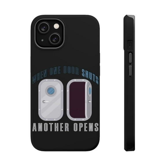 DistinctInk Tough Case for Apple iPhone 13 MINI (5.4" Screen), Compatible with MagSafe Charging - One Door Shuts Another Opens