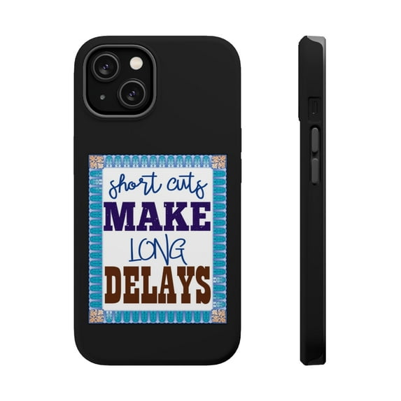 DistinctInk MagSafe Tough Case for Apple iPhone 13 Mini (5.4" Screen) - Short Cuts Long Delays - Shockproof Protection