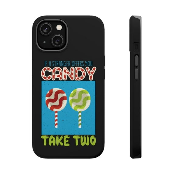 DistinctInk MagSafe Tough Case for Apple iPhone 13 Mini (5.4" Screen) - Stranger Offer Candy Take Two - Lightweight Grip