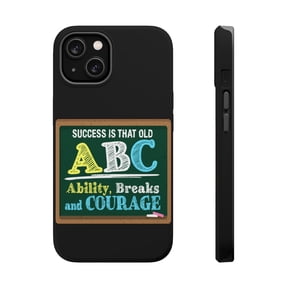 DistinctInk MagSafe Tough Case for Apple iPhone 13 Mini (5.4" Screen) - Success Old ABC - Raised Bezel Screen Guard