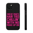 thumbnail image 1 of DistinctInk Tough Case for Apple iPhone 13 MINI (5.4" Screen), Compatible with MagSafe Charging - Sweat Pants Hair Tied Chillin' With No Make Up On, 1 of 6