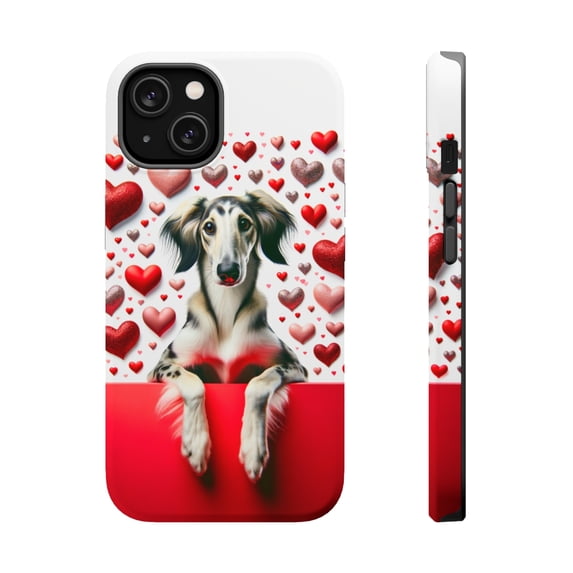 DistinctInk Tough Case for Apple iPhone 13 MINI (5.4" Screen), Compatible with MagSafe Charging - Valentine's Day Sloughi