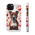 thumbnail image 1 of DistinctInk Tough Case for Apple iPhone 13 MINI (5.4" Screen), Compatible with MagSafe Charging - Valentine's Day Staffordshire Bull Terrier, 1 of 6