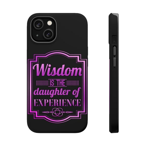 DistinctInk Tough Case for Apple iPhone 13 MINI (5.4" Screen), Compatible with MagSafe Charging - Wisdom Daughter Of Experience