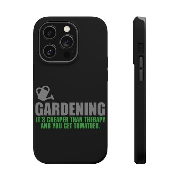 DistinctInk MagSafe Tough Case for Apple iPhone 13 Pro (6.1" Screen) - Cheaper Than Therapy & You Get Tomatoes - Raised Bezel Screen Guard