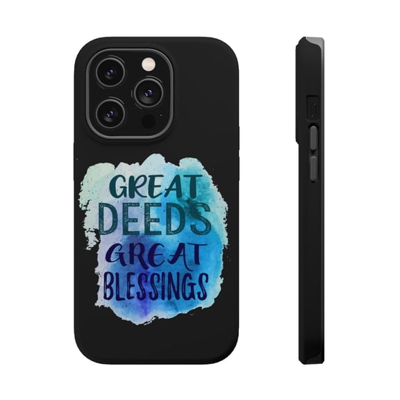 DistinctInk MagSafe Tough Case for Apple iPhone 13 Pro (6.1" Screen) - Great Deeds Great Blessings - Shockproof Protection