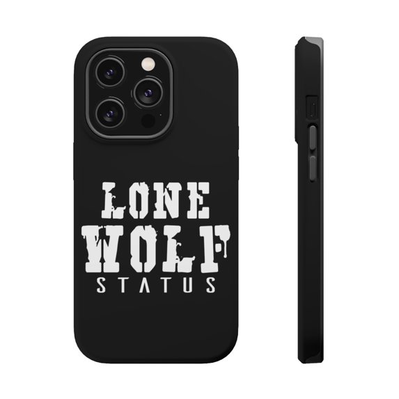 DistinctInk Tough Case for Apple iPhone 13 PRO (6.1" Screen), Compatible with MagSafe Charging - Lone Wolf Status