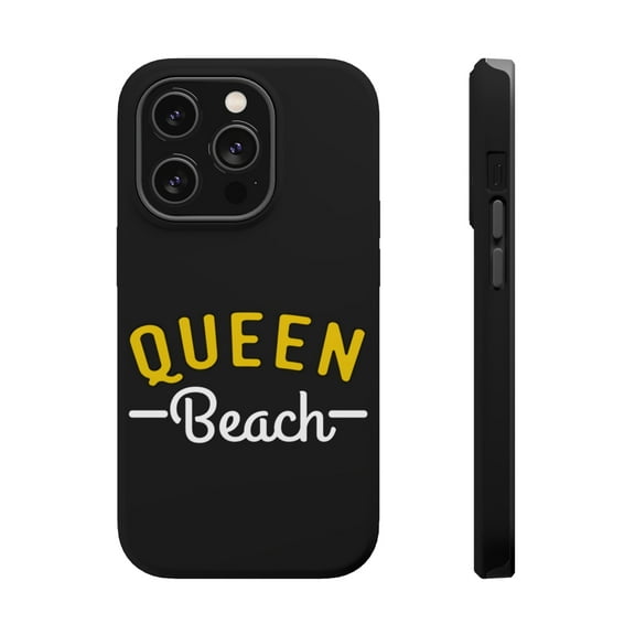 DistinctInk MagSafe Tough Case for Apple iPhone 13 Pro (6.1" Screen) - Queen Beach - Tempered Glass Back