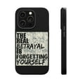 thumbnail image 1 of DistinctInk Tough Case for Apple iPhone 13 PRO (6.1" Screen), Compatible with MagSafe Charging - Real Betrayal Forgetting Yourself, 1 of 6
