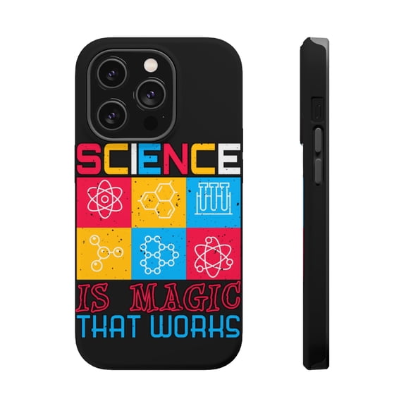 DistinctInk MagSafe Tough Case for Apple iPhone 13 Pro (6.1" Screen) - Science Magic That Works - Raised Bezel Screen Guard