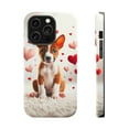 thumbnail image 1 of DistinctInk Tough Case for Apple iPhone 13 PRO (6.1" Screen), Compatible with MagSafe Charging - Valentine's Day Basenji Puppy, 1 of 6