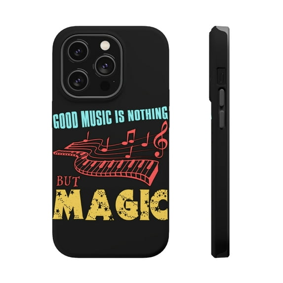 DistinctInk Tough Case for Apple iPhone 13 Pro MAX (6.7" Screen), Compatible with MagSafe Charging - Good Music Is Magic