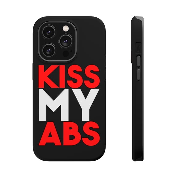 DistinctInk MagSafe Tough Case for Apple iPhone 13 Pro Max (6.7" Screen) - Kiss My Abs - Shockproof Protection
