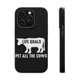 thumbnail image 1 of DistinctInk Tough Case for Apple iPhone 13 Pro MAX (6.7" Screen), Compatible with MagSafe Charging - Life Goals, Pet All The Cows, 1 of 6