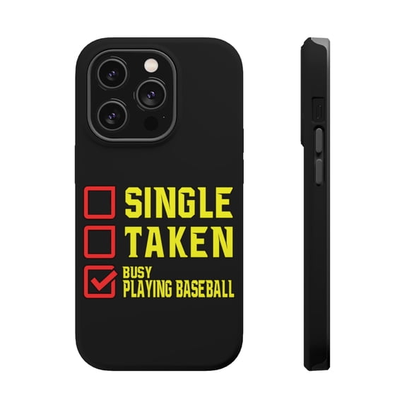 DistinctInk MagSafe Tough Case for Apple iPhone 13 Pro Max (6.7" Screen) - Single Taken Busy Playing Baseball - Lightweight Grip