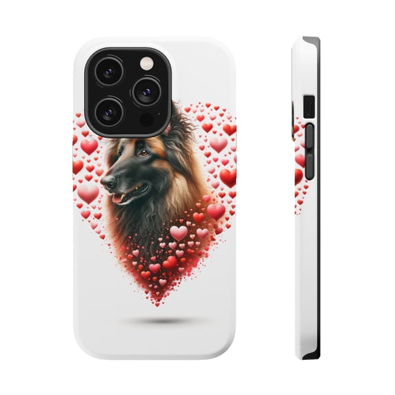 DistinctInk MagSafe Tough Case for Apple iPhone 13 Pro Max (6.7" Screen) - Valentine's Day Belgian Laekenoi - Slim Profile Design