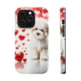 thumbnail image 1 of DistinctInk Tough Case for Apple iPhone 13 Pro MAX (6.7" Screen), Compatible with MagSafe Charging - Valentine's Day Bichon Frise Puppy, 1 of 6