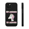 thumbnail image 1 of DistinctInk Tough Case for Apple iPhone 14 (6.1" Screen), Compatible with MagSafe Charging - 90% Unicorn 10% Sparkle, 1 of 6